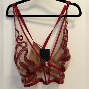 Thistle and spire red mesh camisole bra with snake detail brand new